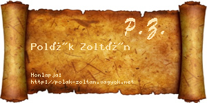Polák Zoltán névjegykártya